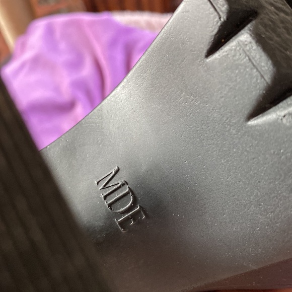 Jiezuo chunky platform black combat heel booties SZ 7 - Picture 7 of 9